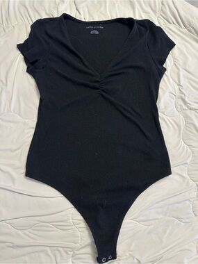 American Eagle Black Ribbed Kids One-Piece Bodysuit
